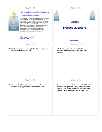 Genes  used for any commercial purpose without the written  permission of the owners. NJCTL