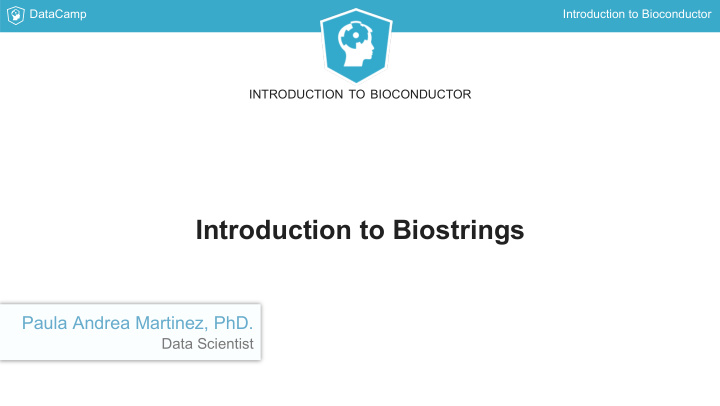 introduction to biostrings