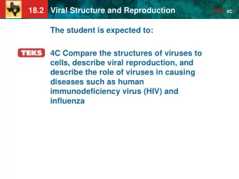influenza 18.2   Viral Structure and Reproduction TEKS 4C  KEY CONCEPT  Viruses exist in a variety