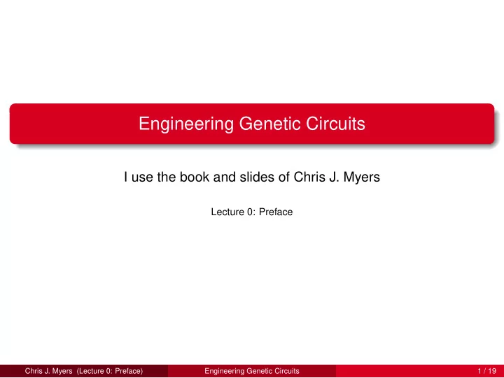 engineering genetic circuits