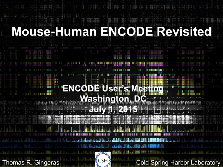 mouse human encode revisited