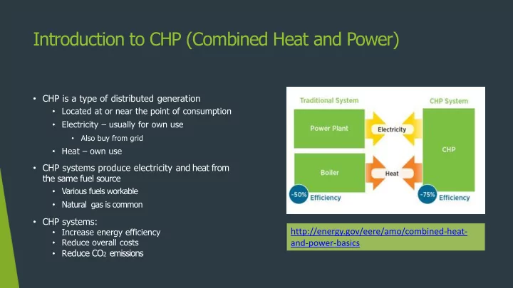 introduction to chp combined heat and power