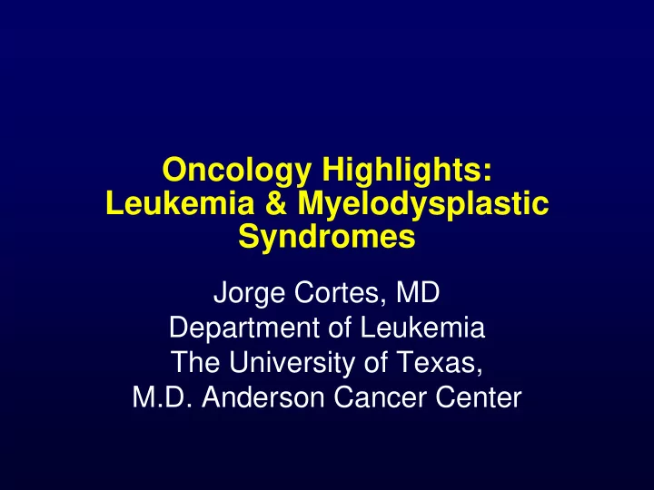leukemia myelodysplastic