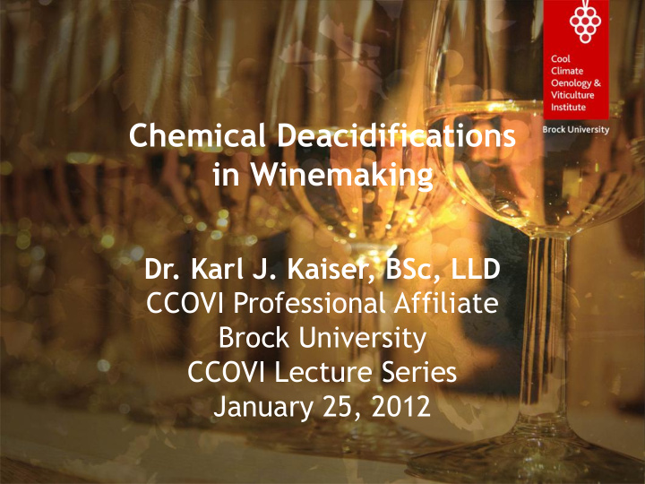 chemical deacidifications in winemaking
