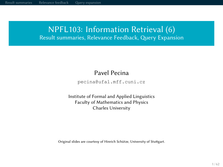 npfl103 information retrieval 6