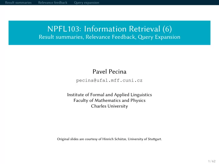 npfl103 information retrieval 6