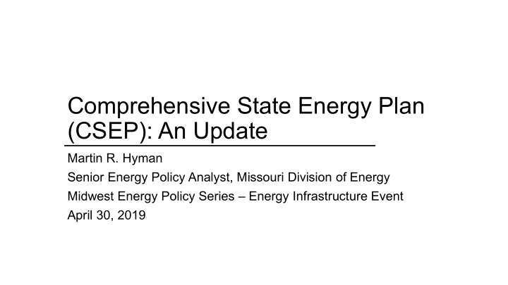 comprehensive state energy plan csep an update