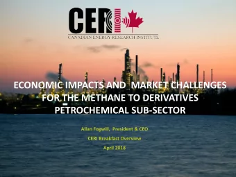 ECONOMIC IMPACTS AND  MARKET CHALLENGES  FOR THE METHANE TO DERIVATIVES  PETROCHEMICAL SUB-SECTOR