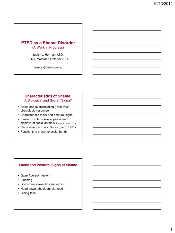 ptsd as a shame disorder