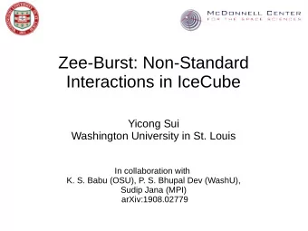 Zee-Burst: Non-Standard  Interactions in IceCube  Yicong Sui  Washington University in St. Louis