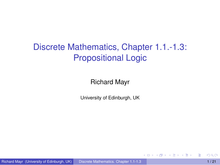 discrete mathematics chapter 1 1 1 3 propositional logic