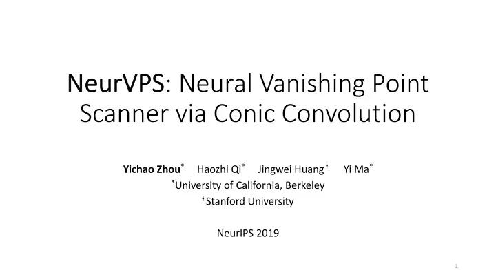 ps neural vanishing point scanner via conic convolution