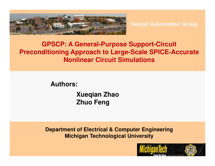 gpscp a general purpose support circuit preconditioning