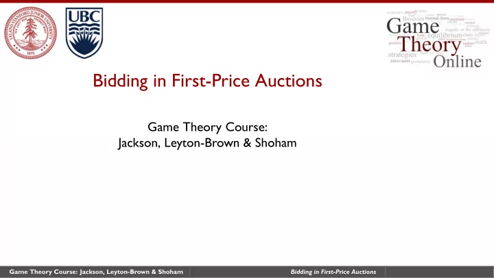 bidding in first price auctions