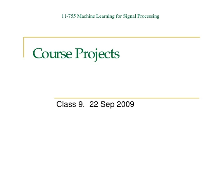 course projects