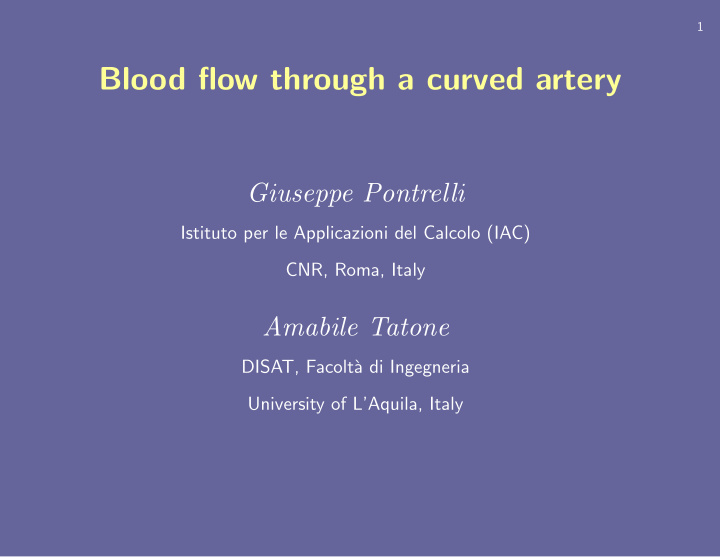 blood flow through a curved artery