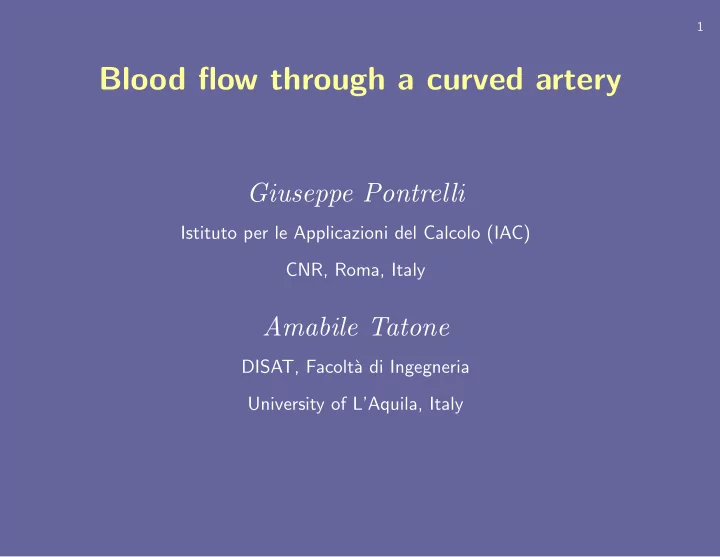 blood flow through a curved artery