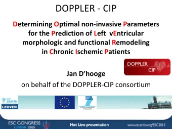 DOPPLER - CIP  Determining Optimal non-invasive Parameters for the Prediction of Left vEntricular