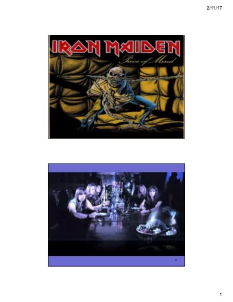 2/11/17  1  2  1  2/11/17  Visual System II: objects and faces  I.  Local vs. distributed functions