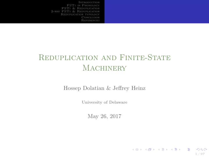 reduplication and finite state machinery