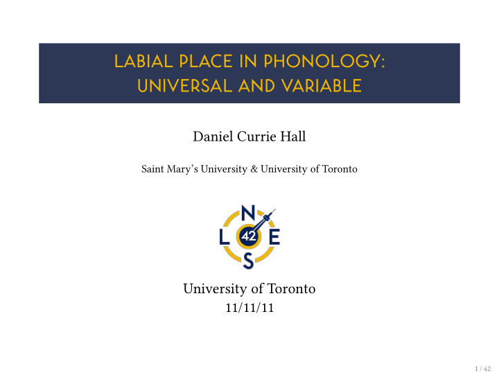 labial place in phonology universal and variable