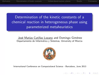 Determination of the kinetic constants of a  chemical reaction in heterogeneous phase using