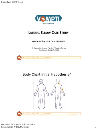 Body Chart Initial Hypothesis?  Orthopaedic Manual Physical Therapy Series 2017-2018
