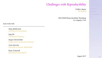 Challenges with Reproducibility  Q/A  Recommendations  1 / 13  Introduction  Challenges