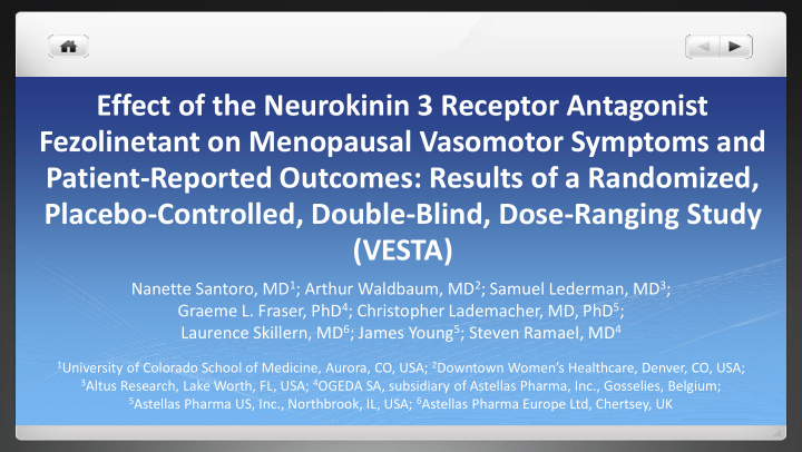 effect of the neurokinin 3 receptor antagonist