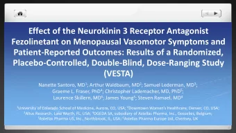 Effect of the Neurokinin 3 Receptor Antagonist  Fezolinetant on Menopausal Vasomotor Symptoms and