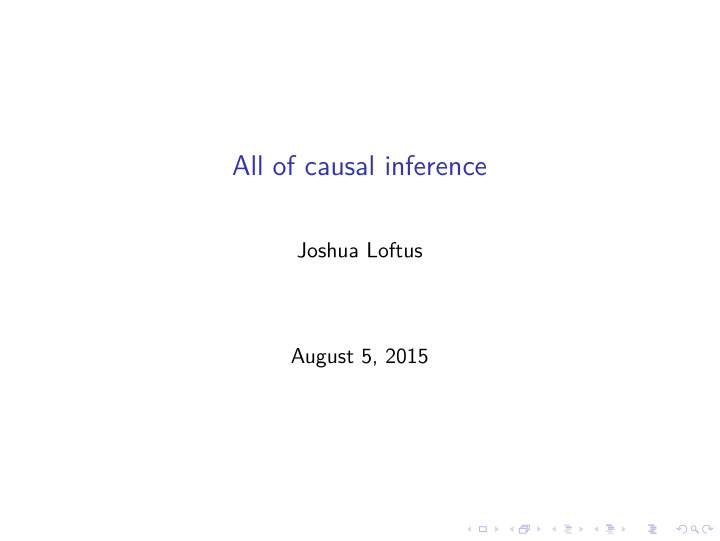 all of causal inference