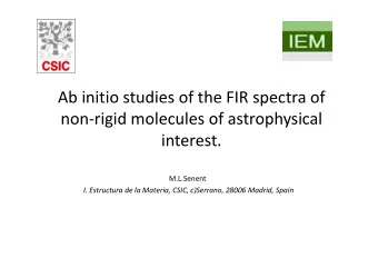 Ab initio studies of the FIR spectra of  p non  rigid molecules of astrophysical  interest.