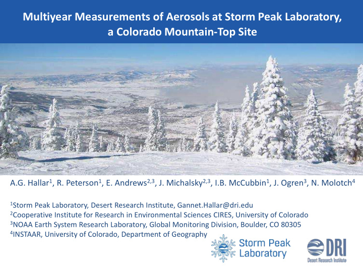 multiyear measurements of aerosols at storm peak