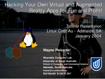 Hacking Your Own Virtual and Augmented  Hacking Your Own Virtual and Augmented  Reality Apps for