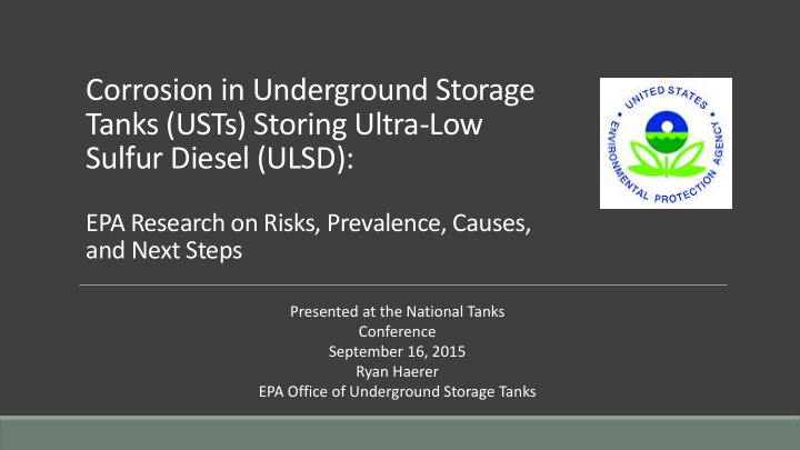 corrosion in underground storage tanks usts storing ultra