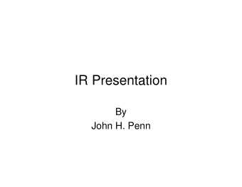 IR Presentation  By  John H. Penn  Visualization of Vibrations   Methyl amine (all 15