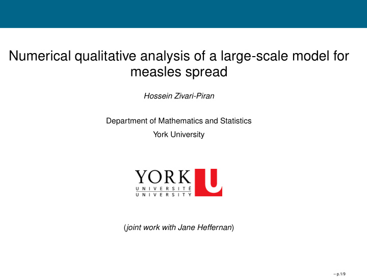 numerical qualitative analysis of a large scale model for