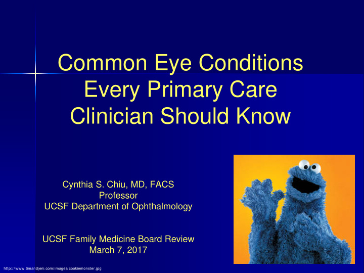 common eye conditions every primary care clinician should