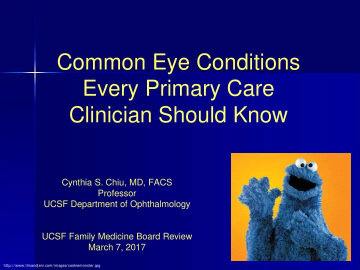 common eye conditions every primary care clinician should