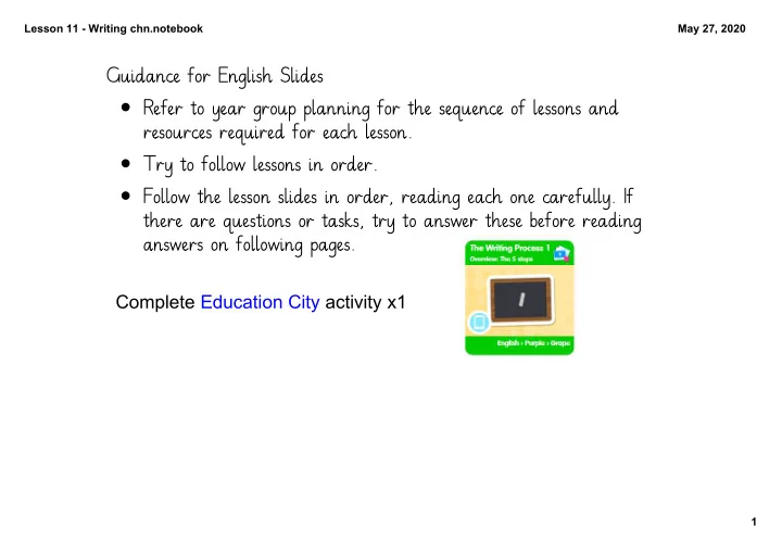 guidance for english slides refer to year group planning