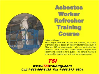 Asb  Asbesto  estos  s  Worker  Worker  Refresher  Refresher  Trainin  Training  g  Course  Course