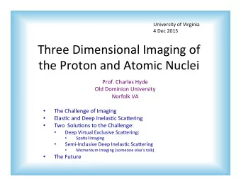 Three  Dimensional  Imaging  of    the  Proton  and  Atomic  Nuclei