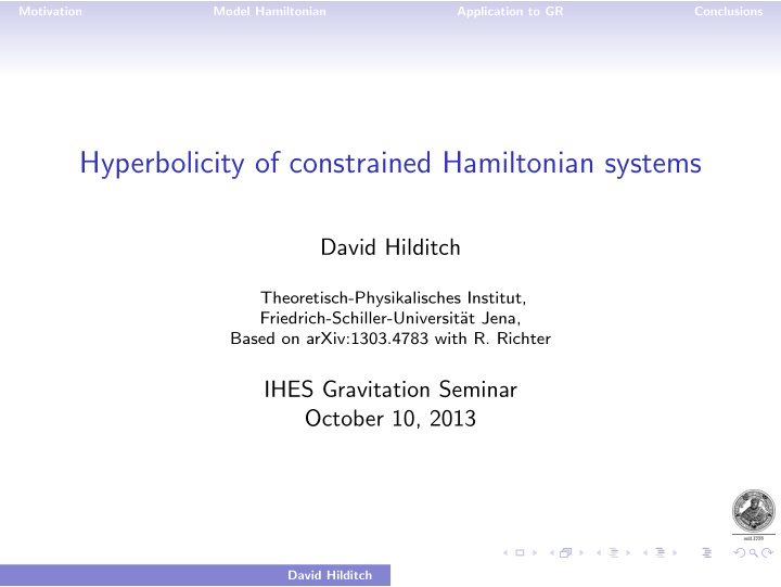 hyperbolicity of constrained hamiltonian systems