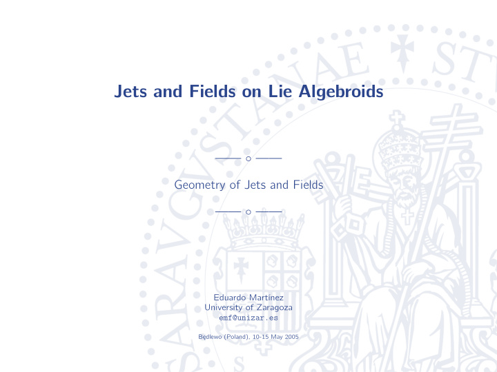 jets and fields on lie algebroids