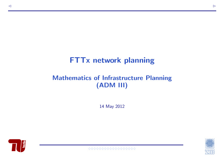 fttx network planning