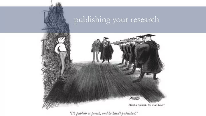 publishing your research