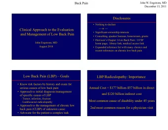 Disclosures   Nothing to declare  --- or ---  Clinical Approach to the Evaluation