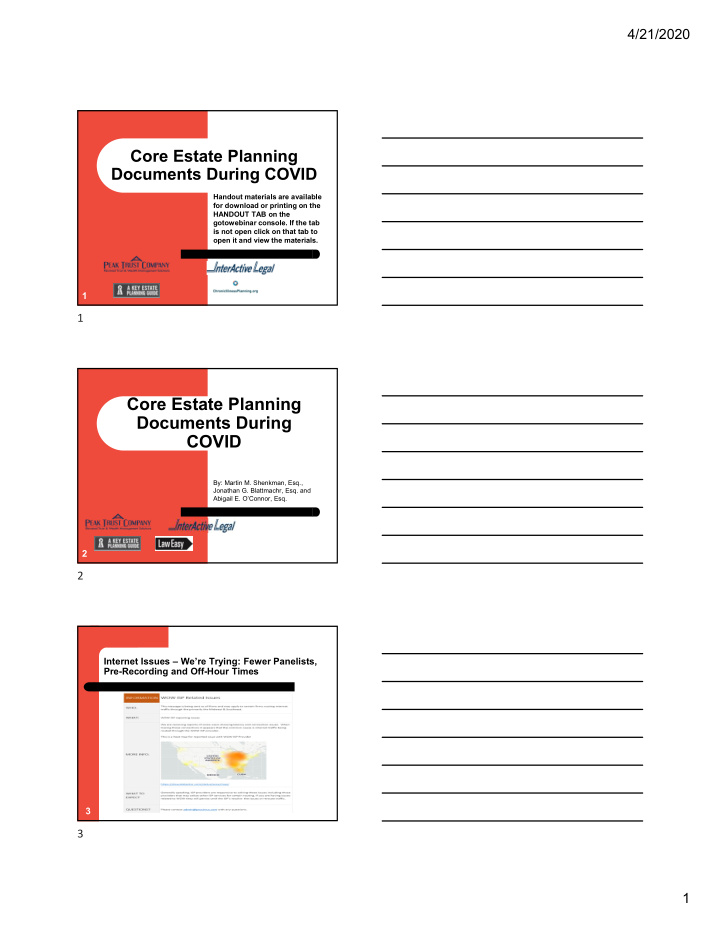 core estate planning documents during covid