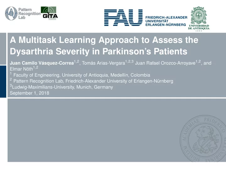 a multitask learning approach to assess the dysarthria