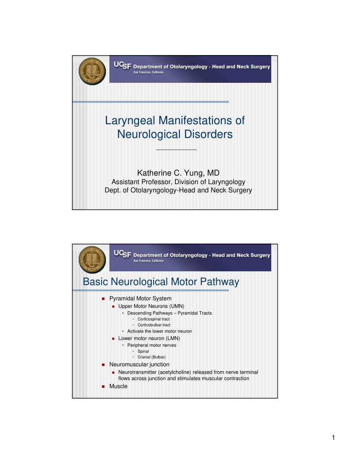 laryngeal manifestations of neurological disorders